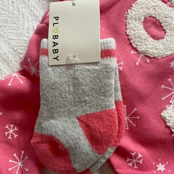 PL BABY Girl 3 Months 3 Piece OH WHAT FUN! Embroidered Long Sleeve Top Set - Picture 3 of 6